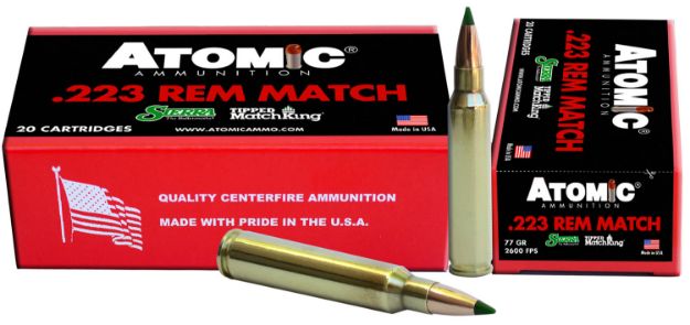 Picture of Atomic Ammunition 00459 Rifle Match 223Rem 77gr Tipped MatchKing 20 Per Box/10 Case