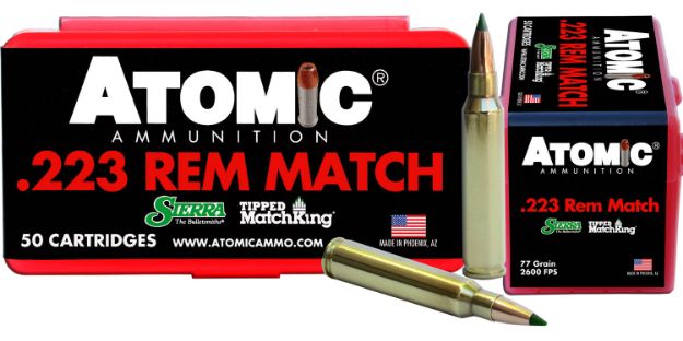 Picture of Atomic Ammunition 00452 Rifle Match 223Rem 77gr Tipped MatchKing 50 Per Box/10 Case