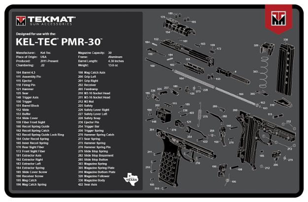 Picture of TekMat TEKR17KELPMR3  Cleaning Mat 17"x11" Gray Thermoplastic Fiber Top w/Vulcanized Rubber Back/ TEKMAT Logo Illustration