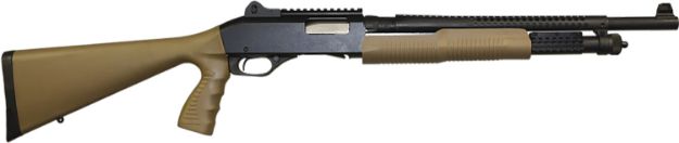 Picture of Stevens 19468 320 Security 12 Gauge Pump 5+1 18.50" Matte Black Heat Shield Barrel, Picatinny Rail Receiver, Bottom Picatinny Rail, Tactical w/Pistol Grip Flat Dark Earth Synthetic Stock, Ambidextrous