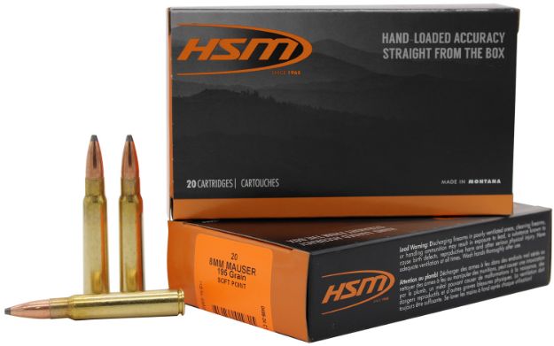 Picture of HSM 8MAUSER5N   8mmMauser 195gr Soft Point 20 Per Box/20 Case