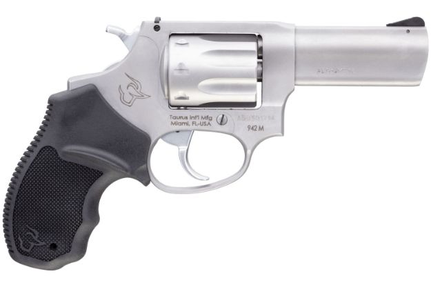 Picture of Taurus 2942M039 942  22 WMR 8rd 3" Barrel, Overall Matte Finish Stainless Steel & Finger Grooved Black Polymer Grip