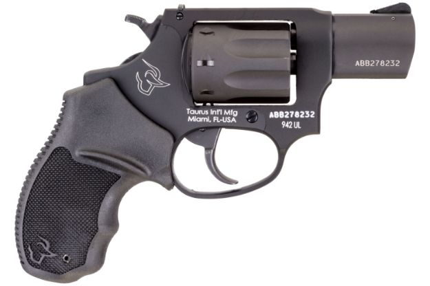 Picture of Taurus 2942021UL 942 Ultra-Lite 22 LR 8rd 2" Matte Black Finish Barrel, Matte Black Finish Cylinder, Black Anodized Finish Aluminum Frame & Finger Grooved Black Polymer Grip