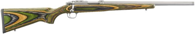 Picture of Ruger 7219 77/17  17 WSM 6+1 18.50" Threaded Barrel, Matte Stainless Steel, Integral Scope Mounts On Solid Steel Receiver, Green Mountain Laminate Stock