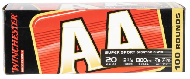 Picture of Winchester Ammo AASC207VP AA Sporting Clay 20Gauge 2.75" 7/8oz 7.5Shot 100 Bx/2 Case *Value Pack