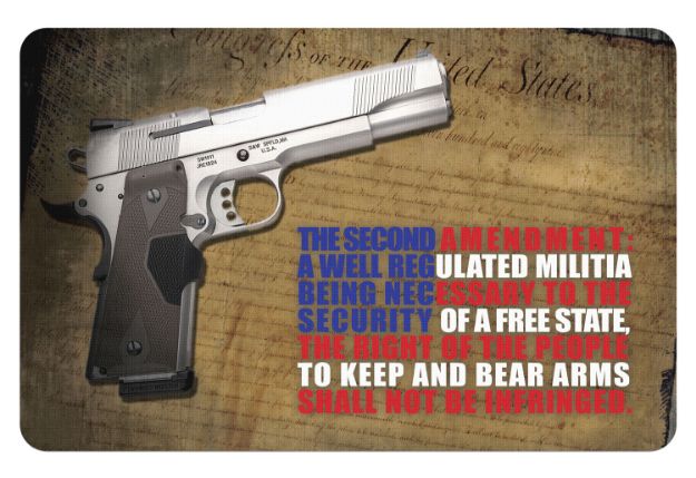 Picture of TekMat TEKR172AMEND Right To Bear Arms Cleaning Mat 2nd Amendment Illustration 11" x 17"