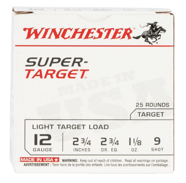 Picture of Winchester Ammo TRGT129 Super-Target Light Target 12Gauge 2.75" 1 1/8oz 9Shot 25 Per Box/10 Case