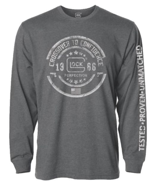 Picture of Glock AP95793 Crossover  Heather Gray Cotton/Polyester Long Sleeve Small