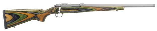 Picture of Ruger 7226 77/22  22 Hornet 6+1 18.50" Threaded Barrel, Matte Stainless Steel, Integral Scope Mount On A Solid Steel Receiver, Green Mountain Laminate Stock