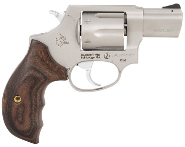 Picture of Taurus 2-856029SW 856  38 Spl + P 6rd 2" Stainless Steel Walnut Grip