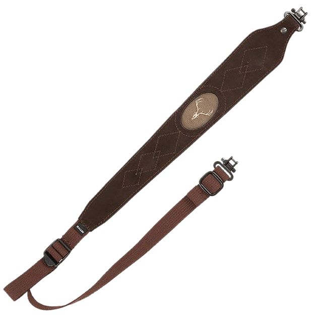 Picture of Allen 8140 Big Game  Rifle Sling w/Swivels Brown Suede w/Embroidered Deer Silhouette Adjustable Length 25" to 38" Non-Slip Suede Lining