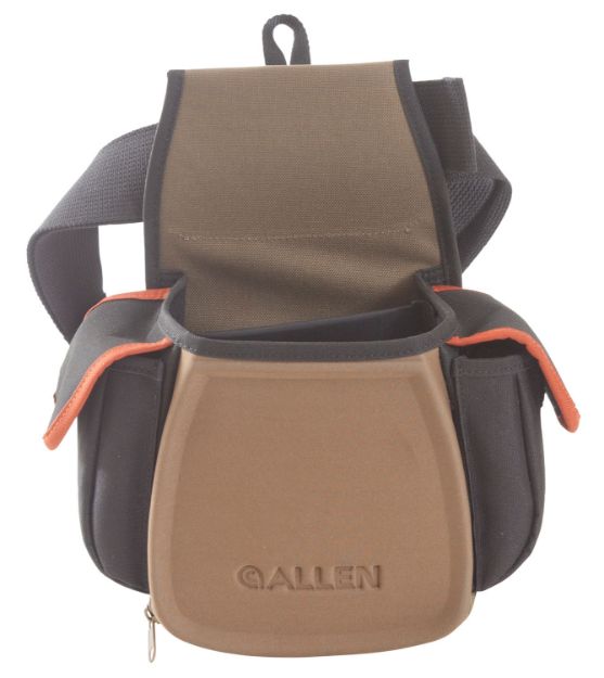 Picture of Allen 8306 Eliminator Pro Double Compartment Shooting Bag Black w/Coffee & Copper Accents, Elastic Loops, Side Pockets & D-Ring 7" x 4.75" x 12" Exterior Dimensions