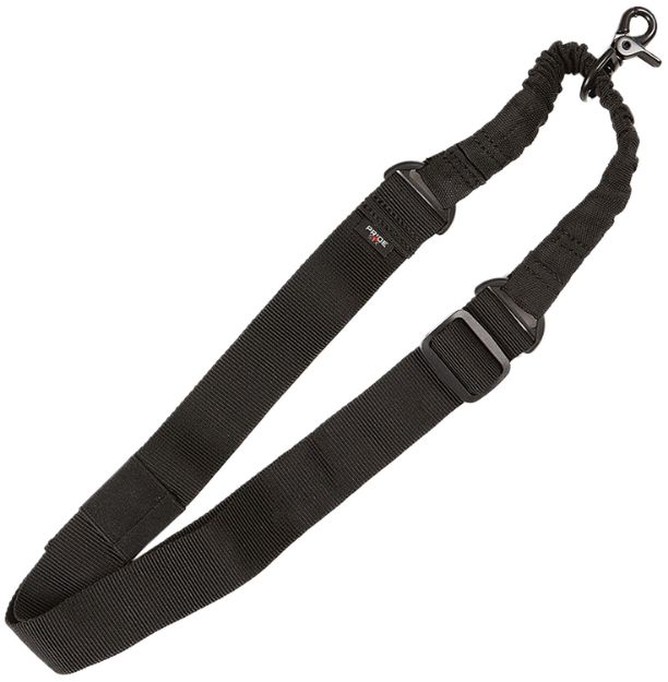 Picture of Tac Six 8910 Citadel Single Point Sling Black Webbing Bungee Style with QD Swivel & Scissor Attachment Hook 1.50" W x 42"-54" L for Rifles