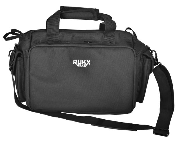 Picture of Rukx Gear ATICTRBB Tactical Range Bag  Water Resistant Black 600D Polyester with Hidden Handgun Pocket, Mag & Ammo Storage, Non-Rust Zippers & Carry Handle 16" x 7.50" x 10.50" Interior Dimensions