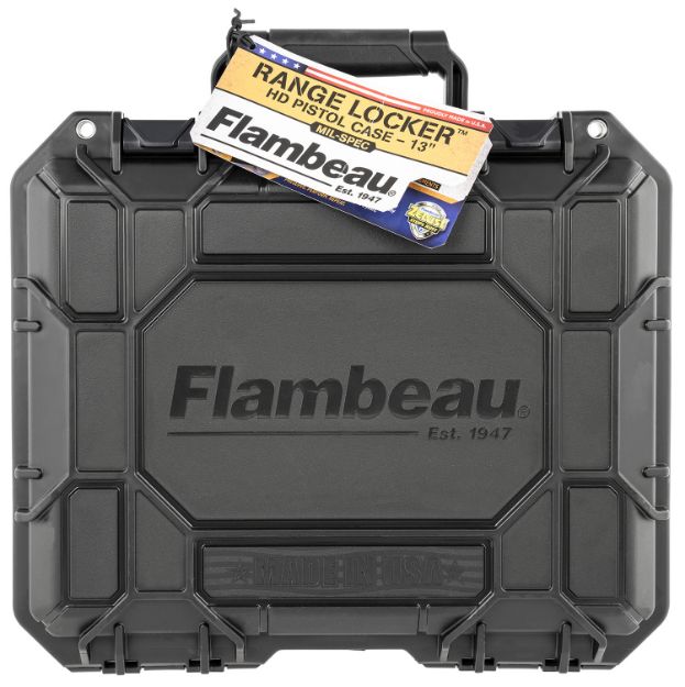 Picture of Flambeau 1312SN Range Locker HD Pistol Case Black Polymer Holds Full Size/Multiple Compact Handguns