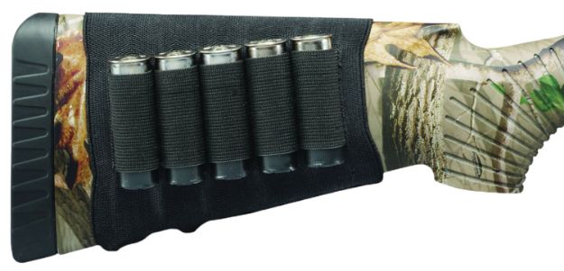 Picture of Hunters Specialties 00685 Buttstock Shell Holder  Black Elastic 5rd Shotgun