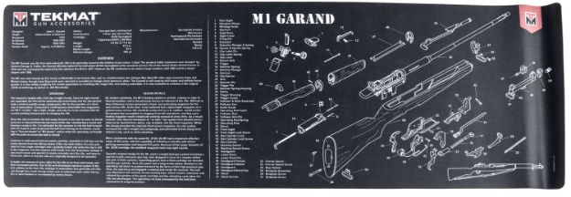 Picture of TekMat TEKR36M1GARANDBK M1 Garand Cleaning Mat M1 Garand Parts Diagram 12" x 36"