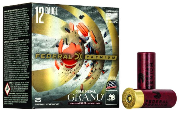 Picture of Federal GMT1178 Premium Gold Medal Paper 12Gauge 2.75" 1 1/8oz 8Shot 25 Per Box/10 Case