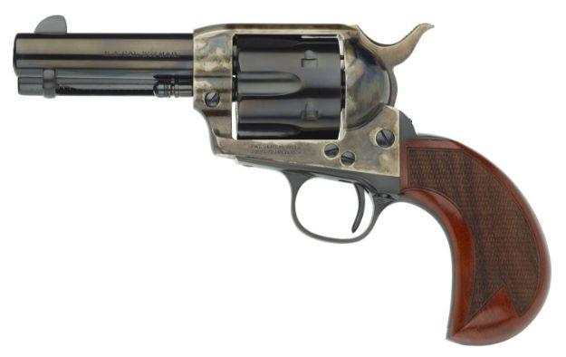 Picture of Taylors & Company 555132 1873 Cattleman 357 Mag Caliber with 3.50" Blued Finish Barrel, 6rd Capacity Blued Finish Cylinder, Color Case Hardened Finish Steel Frame & Checkered Birdshead Walnut Grip