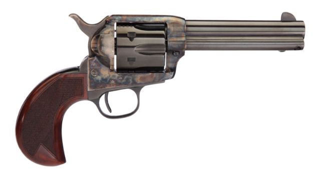 Picture of Taylors & Company 555152 1873 Cattleman 45 Colt (LC) 6rd 4.75" Blued Cylinder & Barrel Color Case Hardened Steel Frame Checkered Birdshead Walnut Grip