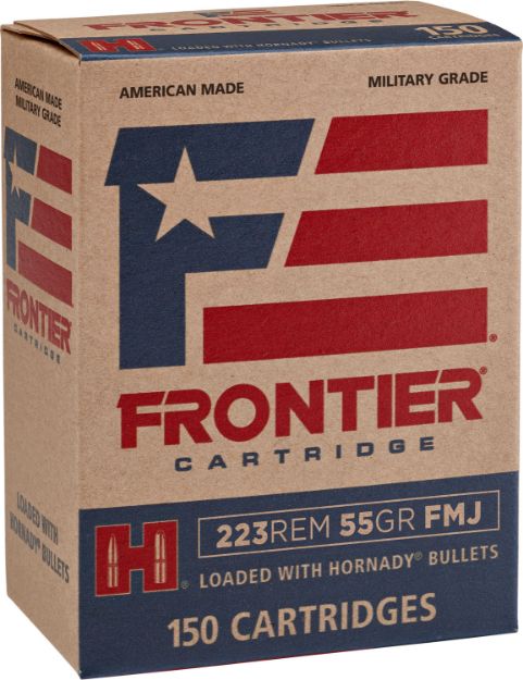 Picture of Frontier Cartridge FR1015 Military Grade Centerfire Rifle 223Rem 55gr Full Metal Jacket 150 Per Box/8 Case