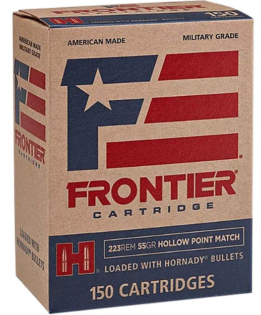 Picture of Frontier Cartridge FR1415 Military Grade Centerfire Rifle 223Rem 55gr Hollow Point Match 150 Per Box/8 Case