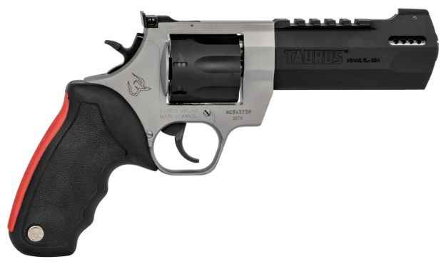 Picture of Taurus 2357055RH Raging Hunter  357 Mag 7rd 5.12" Matte Black Oxide Cylinder & Barrel Matte Stainless Steel Frame Black Rubber with Integrated Red Cushion Insert Grip