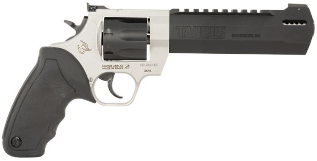 Picture of Taurus 2357065RH Raging Hunter  357 Mag 7rd 6.75" Matte Black Oxide Cylinder & Barrel Matte Stainless Steel Frame Black Rubber with Integrated Red Cushion Insert  Grip