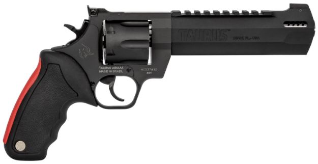 Picture of Taurus 2440061RH Raging Hunter  44 Rem Mag 6rd 6.75" Matte Black Oxide Steel Black Rubber with Integrated Red Cushion Insert Grip