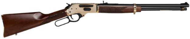 Picture of Henry H0243855 Side Gate  Full Size 38-55 Win 5+1 20" Blued Steel Barrel, Polished Brass Receiver, American Walnut Stock Right Hand