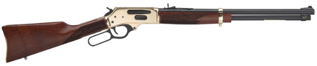 Picture of Henry H0243030 Side Gate  Full Size 30-30 Win 5+1 20" Blued Steel Barrel, Polished Brass Receiver, American Walnut Stock Right Hand