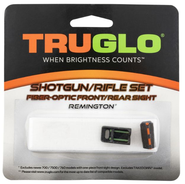 Picture of TruGlo TG110W Fiber-Optic Sights For Remington  Black | Red Fiber Optic Front Sight | Green Fiber Optic Rear Sight