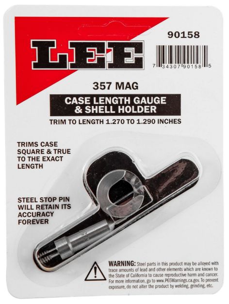 Picture of Lee Precision 90158 Case Length Gauge  Silver, 357 Mag, Steel Works With Cutter/Lock Stud Includes Shell Holder