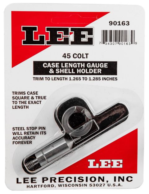 Picture of Lee Precision 90163 Case Length Gauge  45 Colt (LC) Steel Works With Cutter/Lock Stud Includes Shell Holder