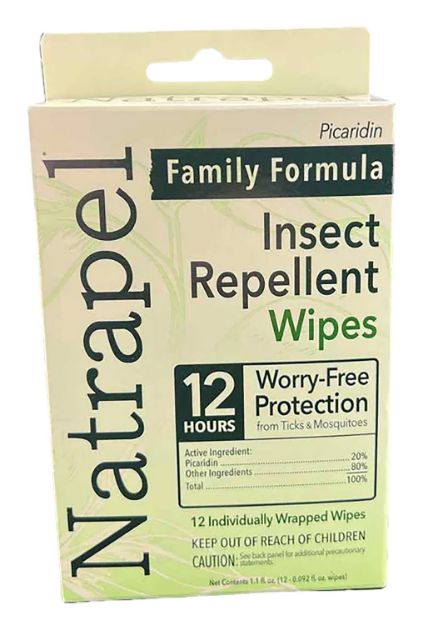 Picture of Natrapel 00066095 Repellent Wipes  Repels Ticks & Biting Insects Effective Up to 12 hrs 12 Per Box