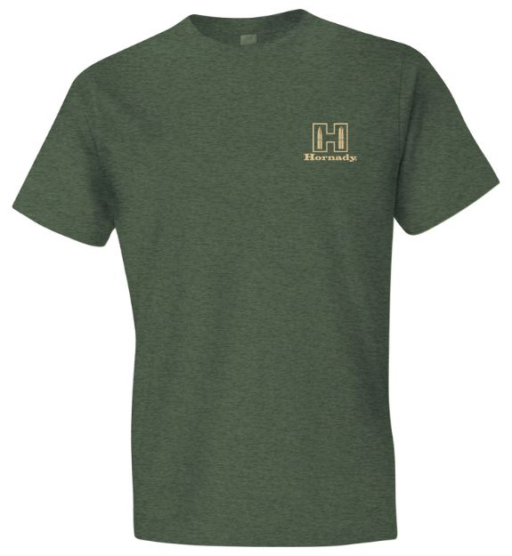 Picture of Hornady Gear 31431 Hornady T-Shirt Logo Stamp Military Green Short Sleeve Small