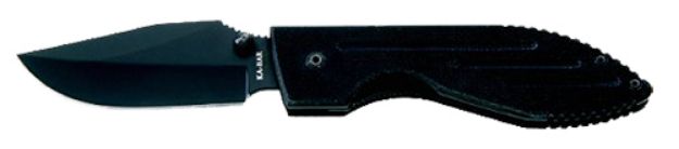 Picture of Ka-Bar 3072 Warthog  3" Folding Clip Point Plain Black 420HC SS Blade, Black G10 Handle, Includes Pocket Clip