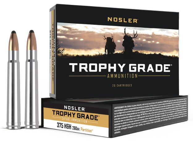 Picture of Nosler 60090 Trophy Grade  375H&HMag 260gr Nosler Spitzer Partition 20 Per Box/10 Case