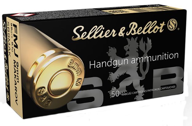 Picture of Sellier & Bellot SB9MAK Handgun  9x18Makarov 95gr Full Metal Jacket 50 Per Box/20 Case