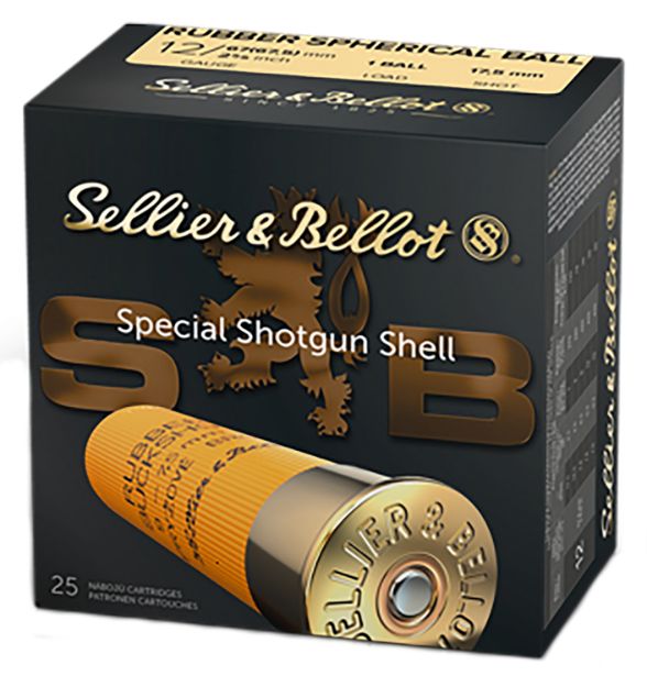 Picture of Sellier & Bellot SB12RBA Shotgun  12Gauge 2.75" 2 11/16oz 1 Rubber Ball Shot 25 Box/10 Case