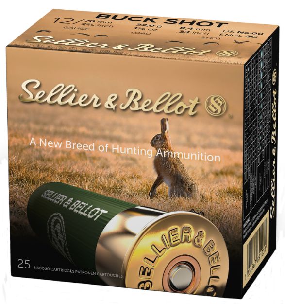 Picture of Sellier & Bellot SB12BSG Hunting  12Gauge 2.75" 9Pellets 1 1/8oz 00Buck Shot 25 Box/10 Case