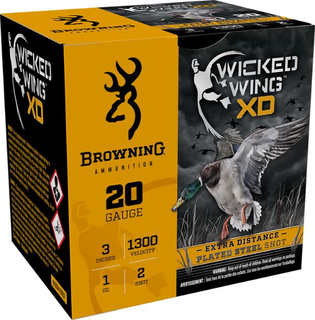 Picture of Browning Ammo B193412032 Wicked Wing XD  20Gauge 3" 1oz 2Shot 25 Per Box/10 Case