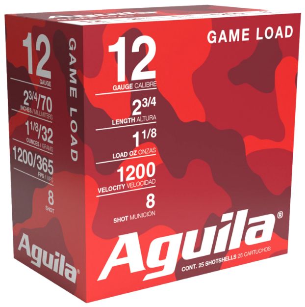 Picture of Aguila 1CHB1218 Birdshot Standard Velocity 12Gauge 2.75" 1 1/8oz 8Shot 25 Per Box/10 Case