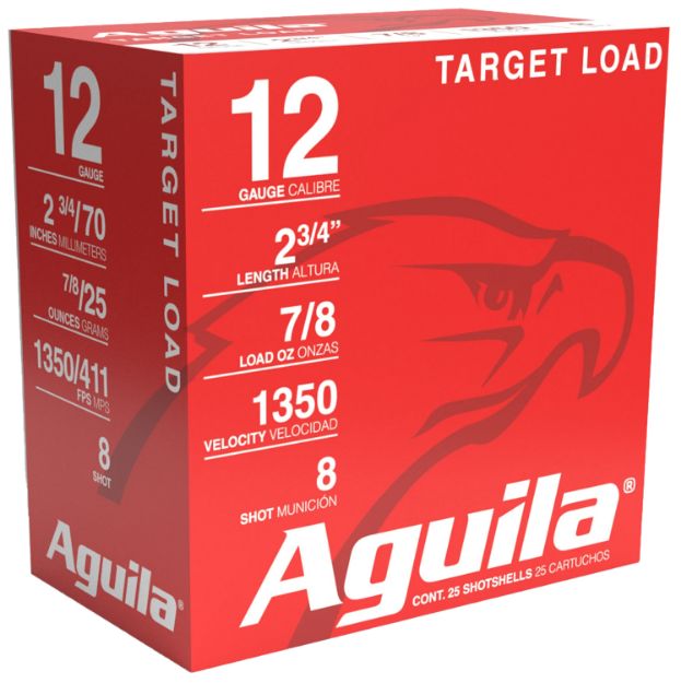 Picture of Aguila 1CHB1252 Trap Load High Velocity 12Gauge 2.75" 7/8oz 8Shot 25 Per Box/10 Case