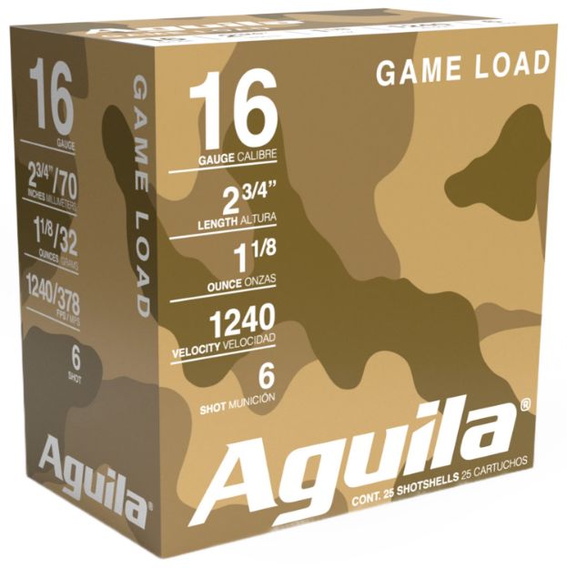 Picture of Aguila 1CHB1606 Birdshot High Velocity 16Gauge 2.75" 1 1/8oz 6Shot 25 Per Box/10 Case