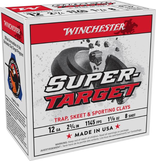 Picture of Winchester Ammo TRGT128 Super-Target Light Target 12Gauge 2.75" 1 1/8oz 8Shot 25 Per Box/10 Case