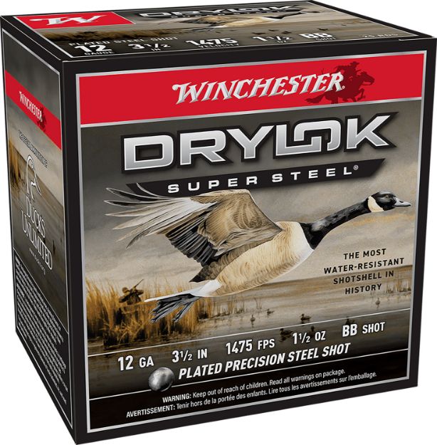 Picture of Winchester Ammo SSH12LHBB Drylok Super Steel High Velocity 12Gauge 3.50" 1 1/2oz BBShot 25 Per Box/10 Case