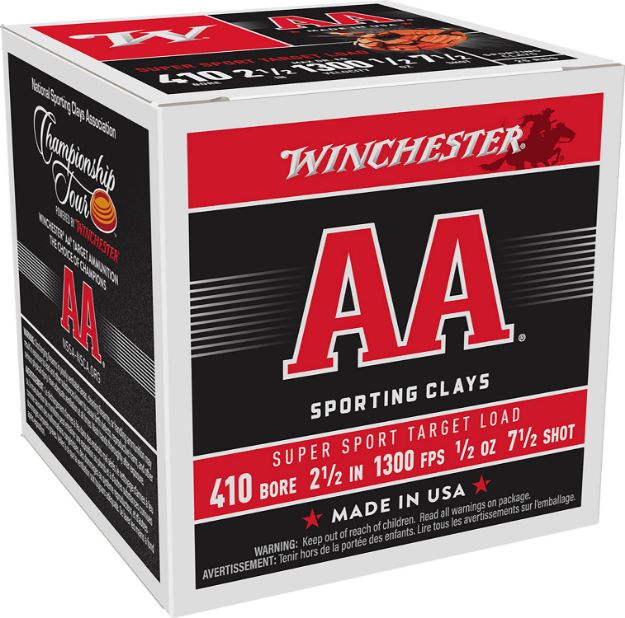 Picture of Winchester Ammo AASC417 AA Super Sport Sporting Clay 410Gauge 2.50" 1/2oz 7.5Shot 25 Per Box/10 Case