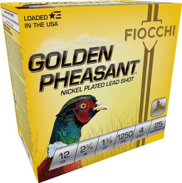 Picture of Fiocchi 12GP4 Golden Pheasant Extrema 12Gauge 2.75" 1 3/8oz 4Shot 25 Per Box/10 Case