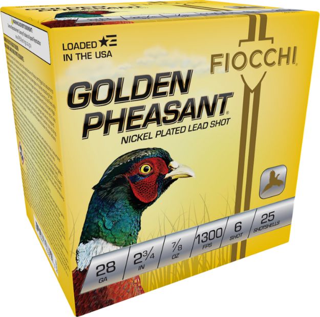 Picture of Fiocchi 28GP6 Golden Pheasant Extrema 28Gauge 2.75" 7/8oz 6Shot 25 Per Box/10 Case